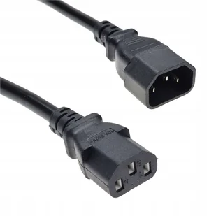 2 x Przewód sieciowy przedłużacz C13->C14 0,5m prosty do komputera zasilacz - Kable 2 x Przewód sieciowy przedłużacz C13->C14 0,5m prosty do komputera zasilacz - Kable - miniaturka - grafika 1