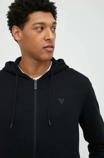 Guess bluza męska kolor czarny z kapturem melanżowa - Bluzy męskie - miniaturka - grafika 1