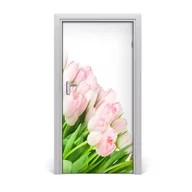 Meble modułowe i akcesoria - Okleina naklejka fototapeta DRZWI Różowe tulipany, Tulup - miniaturka - grafika 1