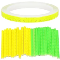 Akcesoria rowerowe - Patyczki odblaskowe na szprychy 24 szt. i taśma odblaskowa 8m akcesoria żółte/zielone - miniaturka - grafika 1
