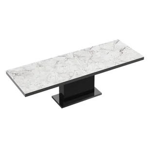 Stół rozkładany MODICA Venatino White HG + Czarny HG - Stoły - miniaturka - grafika 1
