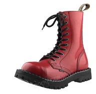 Botki męskie - glany STEEL - FULL RED (10-dziurkowe)-40 - miniaturka - grafika 1