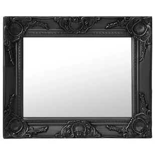 vidaXL Lustro ścienne w stylu barokowym, 50x40 cm, czarne - Lustra - miniaturka - grafika 1
