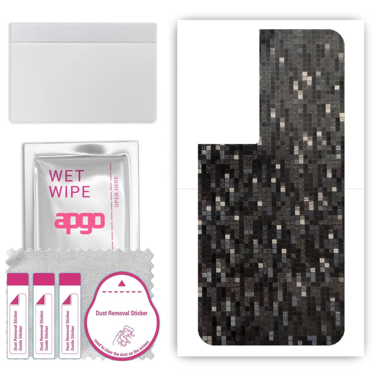 Folia naklejka skórka strukturalna na TYŁ do TCL 50 LE - Carbon Pixel Czarny - apgo SKINS