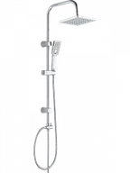 Zestawy prysznicowe - LAVEO PLQ 00KX KVADRATO Kolumna natryskowa Długość drążka: 950 mm Wysokość: 1000 mm Szerokość: 200 mm Głębokość: 420 mm Wymiar słuchawki: 110x65 mm Długość węża: 1500 mm Wykończenie: chrom - miniaturka - grafika 1