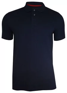 Granatowa Bawełniana Koszulka POLO -Adriano Guinari- Męska, Krótki Rękaw, z Kołnierzykiem, Casualowa - Koszulki męskie - miniaturka - grafika 1