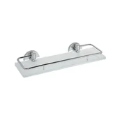 Półki łazienkowe - Mosiężna półka łazienkowa w kolorze srebra Sapho X-Round, szer. 30 cm - miniaturka - grafika 1