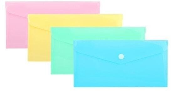 Biurfol Teczka koperta DL PP pastel mix 10szt