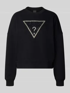 Bluzka z logo i obszyciem ozdobnymi kamieniami model ‘RACHELE’ - Bluzki damskie - miniaturka - grafika 1