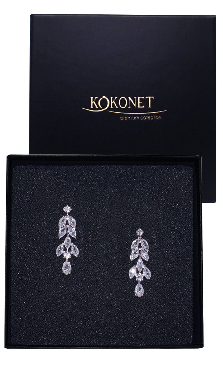 Kolczyki sztyfty eleganckie lekkie wiszące delikatne pudełko JAKOŚĆ srebro