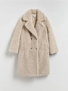 Reserved - Płaszcz z imitacji baranka - beżowy - Płaszcze damskie - miniaturka - grafika 1