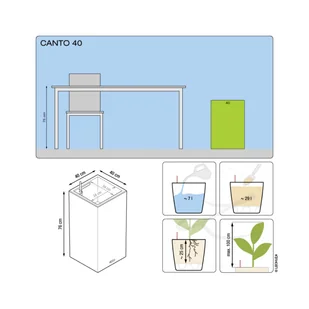 Donica Lechuza CANTO Premium Kolumna 40 LED biały połysk - Donice Donica Lechuza CANTO Premium Kolumna 40 LED biały połysk - Donice - miniaturka - grafika 4