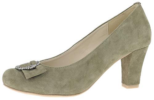 HIRSCHKOGEL Czółenka damskie 3006817, zielony - zielony khaki 046-40 EU