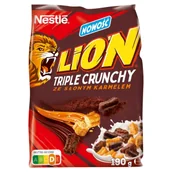 Płatki śniadaniowe i musli - Nestlé Lion Triple Crunchy Płatki śniadaniowe ze słonym karmelem 190 g - miniaturka - grafika 1