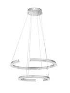 Lampy sufitowe - ORINOCO LE44531 Lampa wisząca LED o nowoczesnym kształcie podwójnego pierścienia Srebrna - miniaturka - grafika 1