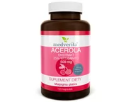 Witaminy i minerały dla sportowców - Medverita Medverita, Acerola 25% 500 mg, 120 kapsułek - miniaturka - grafika 1