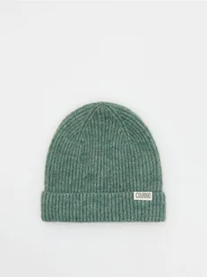 Reserved - Prążkowana czapka z naszywką - jasnozielony - Czapki dla dzieci - miniaturka - grafika 1