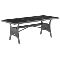 Stoły ogrodowe - Stół ogrodowy Pilrattan 190x90x75cm WPC Szary Czarny - miniaturka - grafika 1