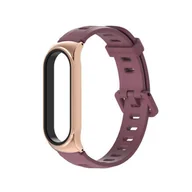 Akcesoria do pulsometrów i zegarków sportowych - Opaska Do Mi Band 3/4/5/6 Xiaomi Premium Red Burgundowy - miniaturka - grafika 1