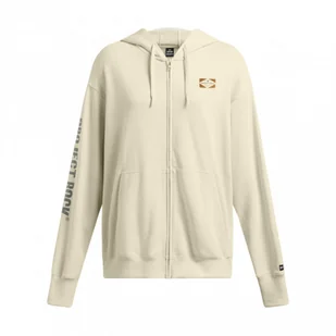 Damska bluza dresowa rozpinana z kapturem Under Armour Project Rock W Hwt Fz Hard At Wrk - beżowa - UNDER ARMOUR - Bluzy sportowe damskie - miniaturka - grafika 1