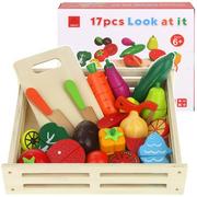 Zabawki AGD - INNI Warzywa i owoce do krojenia w skrzynce, drewno - miniaturka - grafika 1