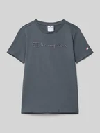 Koszulki dla chłopców - T-shirt z wyhaftowanym logo - miniaturka - grafika 1
