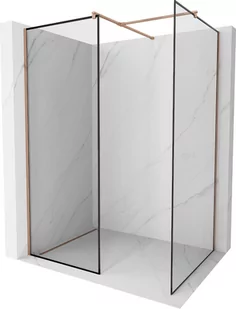 Mexen Kioto ścianka prysznicowa Walk-in 110 x 80 cm, czarny wzór, różowe złoto - 800-110-202-60-70-080 - Ścianki i drzwi prysznicowe - miniaturka - grafika 1