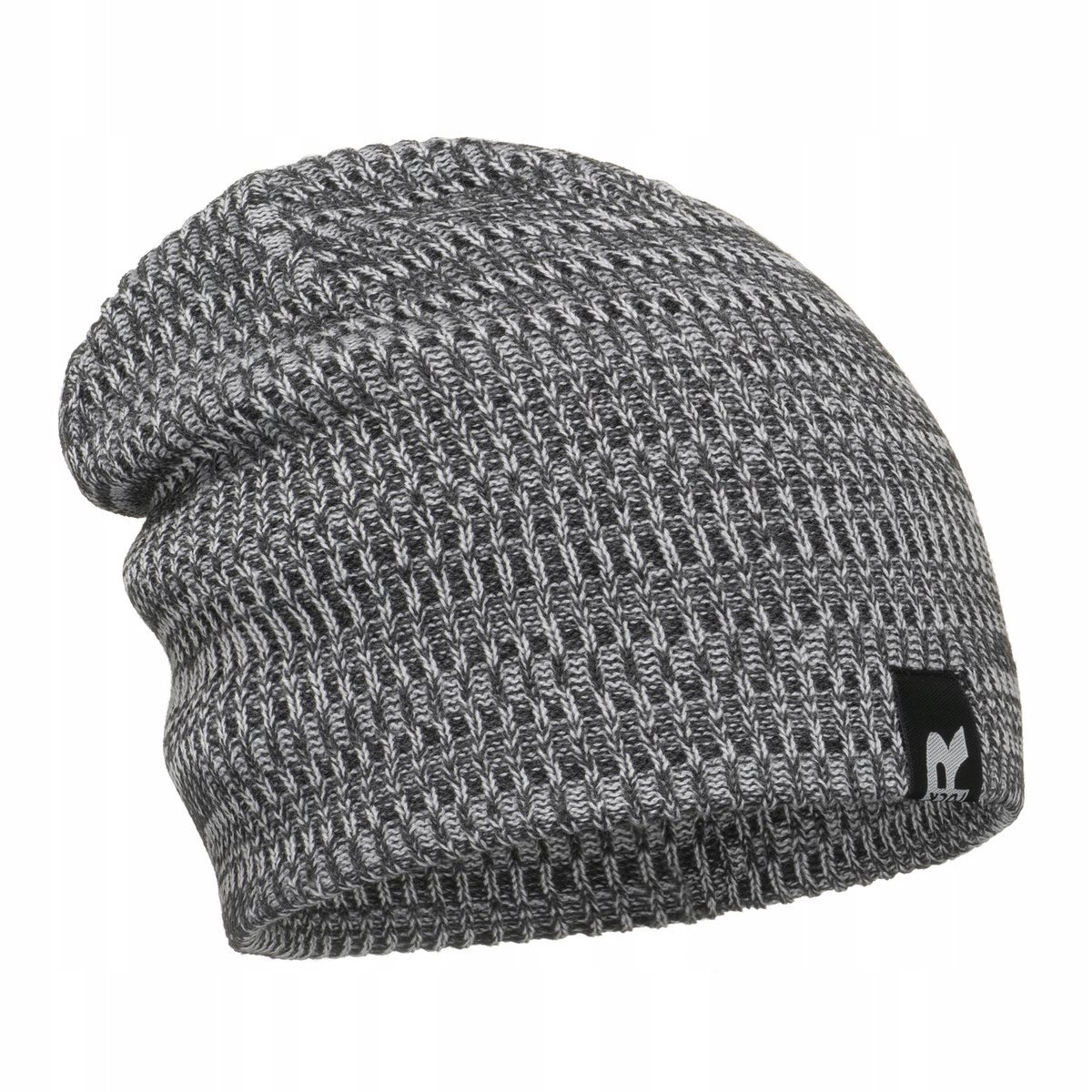 Ciepła CZAPKA zimowa męska Modny fason Czarny prążek dwie warstwy