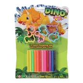 Masy plastyczne - Zestaw kreatywny dla dzieci Kiddy Clay 12 plastelin 5 foremek ,,Dinozaury' - miniaturka - grafika 1