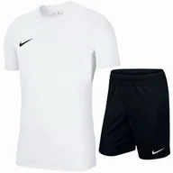 Koszulki męskie - Zestaw Nike Biała Koszulka T-shirt + Spodenki Czarne Dri-fit R. M - miniaturka - grafika 1