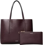 Torebki damskie - Calvin Klein Damska FOIL LOGO SMALL TOTE LV04F3275G Tote, czerwona (Fudge/Espresso), jeden rozmiar, Czerwony (Krówka/Espresso), Rozmiar Uniwersalny - miniaturka - grafika 1