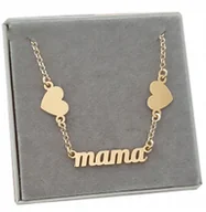 Bransoletki - Bransoletka MAMA serce srebro złocone GRAWER 15 cm - miniaturka - grafika 1