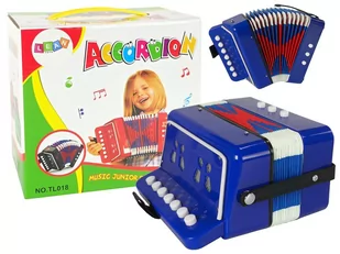 LEANToys Akordeon Instrument Dla Małego Muzyka Niebieski 9423 - Instrumenty muzyczne dla dzieci - miniaturka - grafika 1