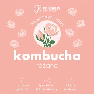 Kombucha różana 500ml - Zdrowa żywność - miniaturka - grafika 1