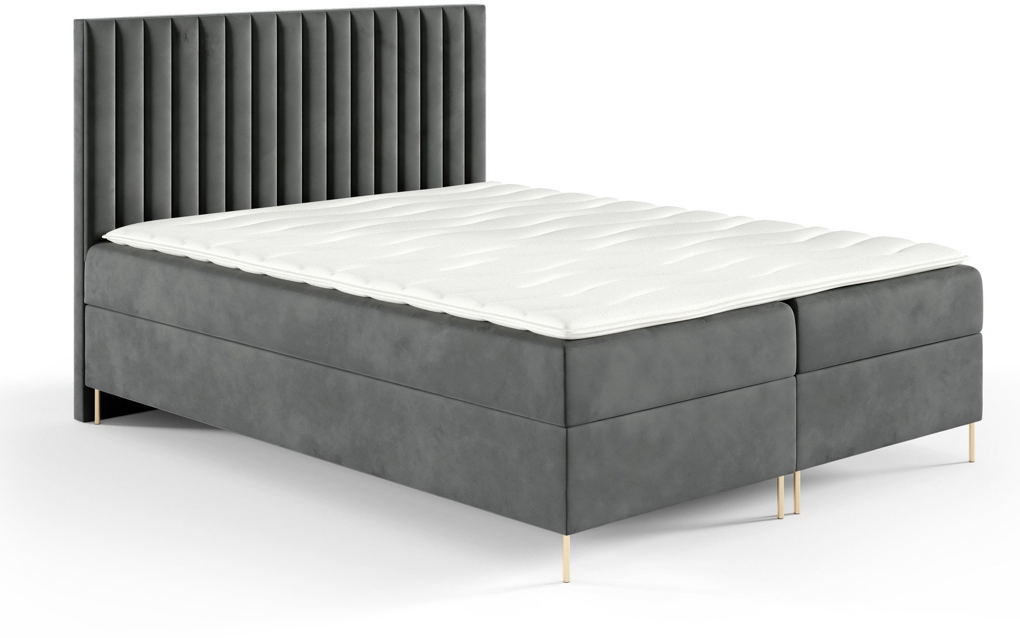 Łóżko kontynentalne Lilly Box 140x200 z nogami riviera 91