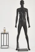 Manekiny wystawowe - F26-8 czarna kobieta Eurotondisplay w pełni uformowana głowa damski manekin stojący czarny lub biały matowy szykowny i elegancki - miniaturka - grafika 1