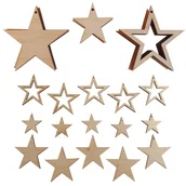 Bombki - Garden-Garden, 15X Gwiazdki Na Choinkę Zestaw Ze Sklejki Z Drewna Ozdoby Drewniane - miniaturka - grafika 1