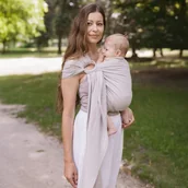 Chusty do noszenia dzieci - Chusta kółkowa Zaffiro Hug Me - Roma: Beige-U - miniaturka - grafika 1