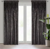 Zasłony - Zasłona TULIA czarna SZ 135x270 cm taśma marszcząca - miniaturka - grafika 1