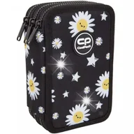 Piórniki - PIÓRNIK SZKOLNY TRZYKOMOROWY Z WYPOSAŻENIEM DLA DZIEWCZYNKI W KWIATY DAISY - miniaturka - grafika 1