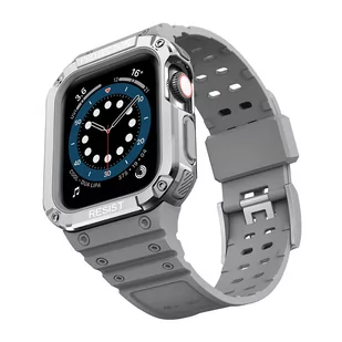 Protect Strap Band opaska z etui do Watch 7 / 6 / 5 / 4 / 3 / 2 / SE (41 / 40 / 38mm) obudowa pancerny pokrowiec na zegarek szary - Etui i futerały do telefonów - miniaturka - grafika 2