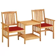 Meble ogrodowe - vidaXL Krzesła ogrodowe ze stolikiem i poduszkami drewno akacjowe 3061296 - miniaturka - grafika 1