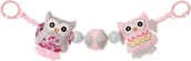 Grzechotki dla dzieci - +4Baby grzechotka do wózka różowe sówki 0m+ - miniaturka - grafika 1