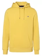 Bluzy męskie - Gant - Męska bluza z kapturem, żółty - miniaturka - grafika 1
