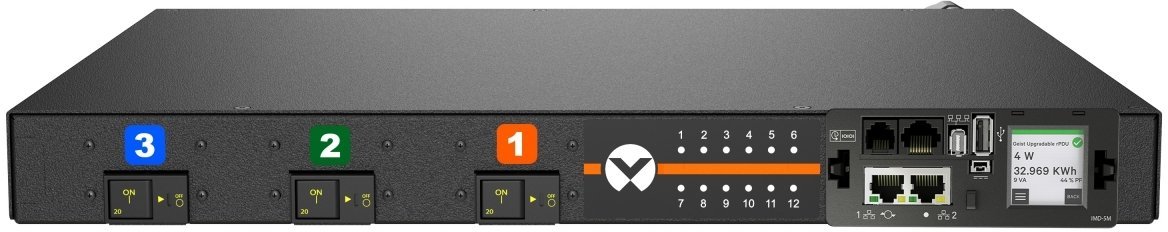 Listwa zasilająca Vertiv Geist DUU5M1R6-12CF17-1S02A0H00-S rozdzielacz zasilania PDU 12 x gniazdo sieciowe 0U Czarny VP7UU1A0