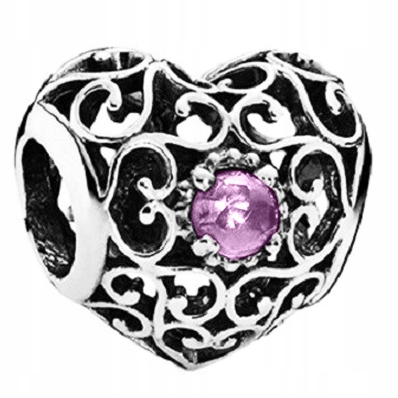 Charms Serce cyrkonia natura srebro 925