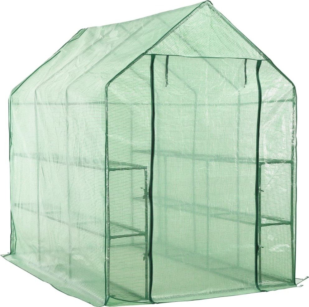 Szklarnia Walk-in z 12 półkami, stal 143 x 214 x 196 cm