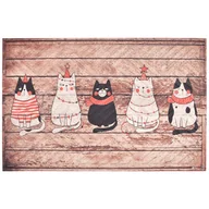 Wycieraczki - Wycieraczka materiałowa Świąteczne kotki 40 x 60 cm - miniaturka - grafika 1
