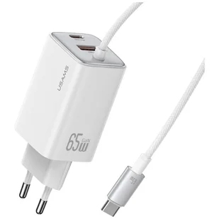 Ładowarka sieciowa USAMS JC Series CC266 65W GaN Fast Charger 2xUSB-C 1xUSB-A biały - Ładowarki do telefonów - miniaturka - grafika 1