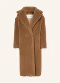 Płaszcze damskie - Max Mara Płaszcz Z Pluszowego Materiału Teddy Z Wielbłądziej Sierści braun - miniaturka - grafika 1